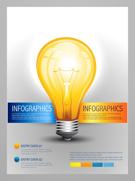 Vector infographic sjabloon van gloeilamp