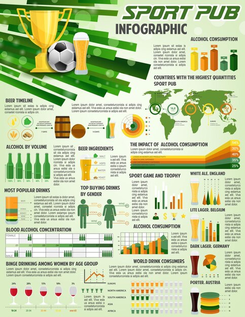 Infografica vettoriale per pub di calcio