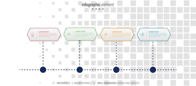 vector infographic template with 4 label integrated circles business concept with 4 options for c