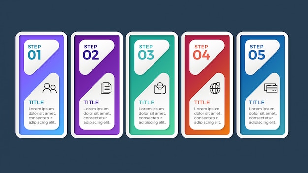 Vector infographic template with five options steps