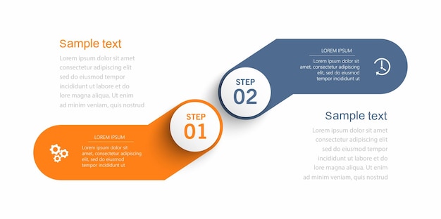 vector infographic template with icons and 2 options or steps