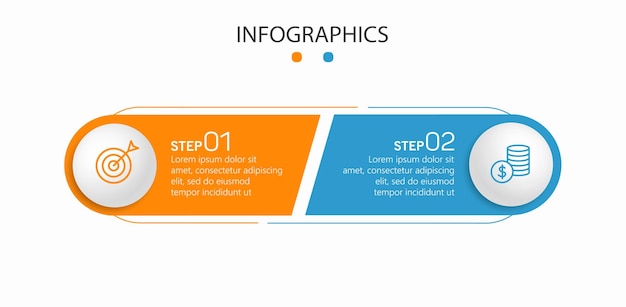 Vector infographic template with icons and 2 options or steps