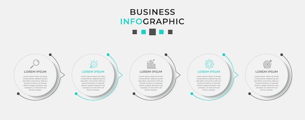 Vector infographic template with icons and 5 options or steps Infographics for business concept