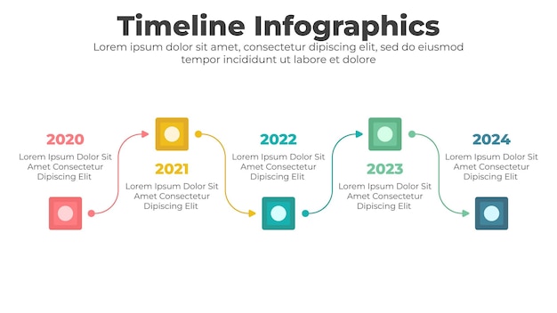 Vector infographic tijdlijnsjabloon met stappen