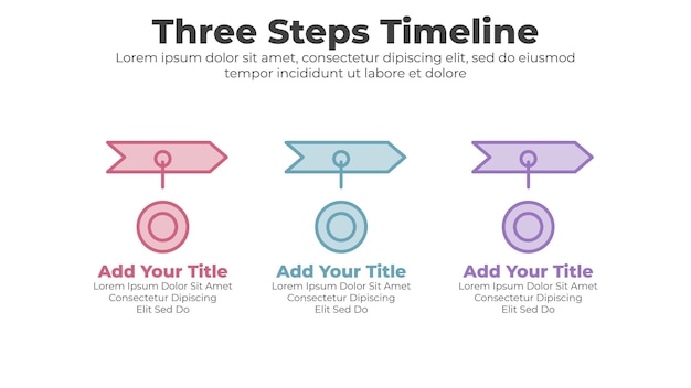 Vector infographic timeline template with three steps