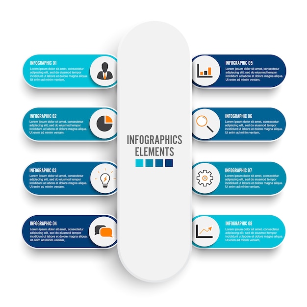 Vector infographic with 3d paper