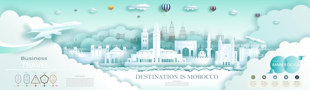 Vector Infographics Design Template Travel Morocco Advertising travel Brochure Morocco