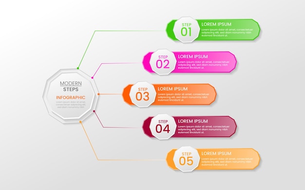 벡터 인포 그래픽 요소 템플릿 단계 또는 프레 젠 테이 션 Andoptions 번호 템플릿 디자인
