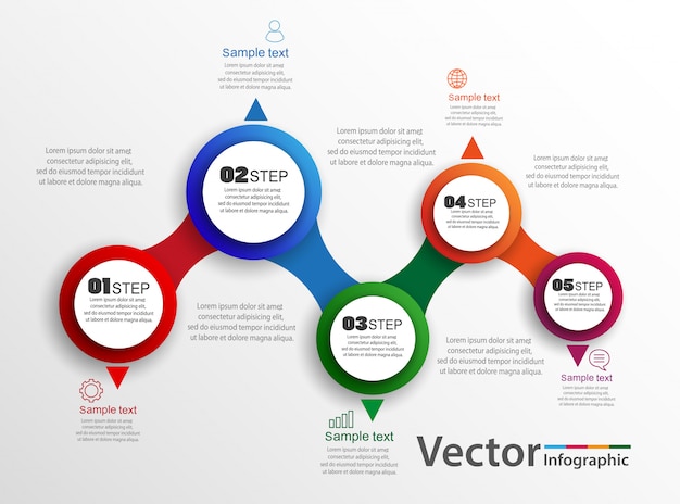 Vector infographics ontwerp met 5 opties, stappen of processen