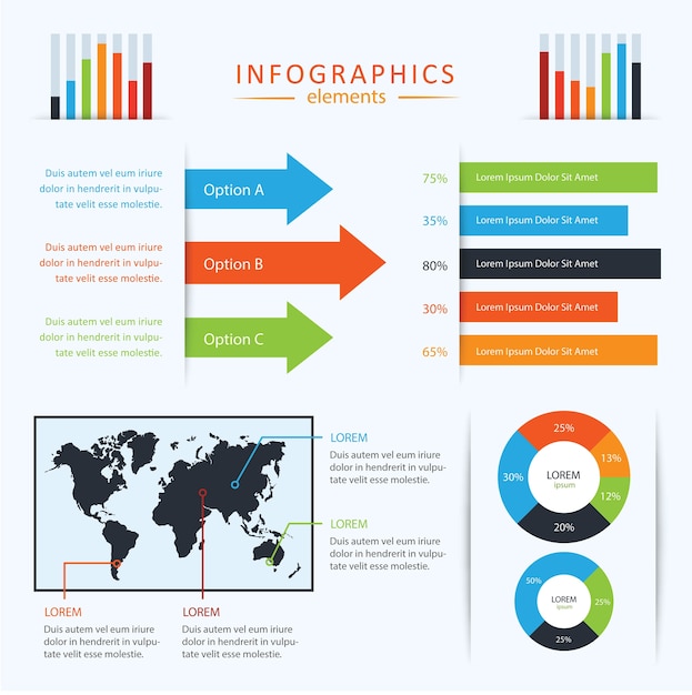 Vector vector infographics set