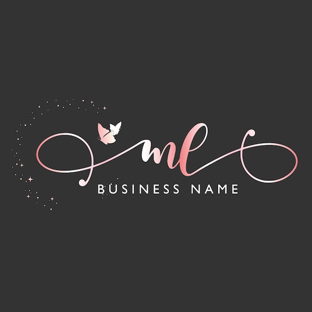 Vector vector initial letter ml logo feminine