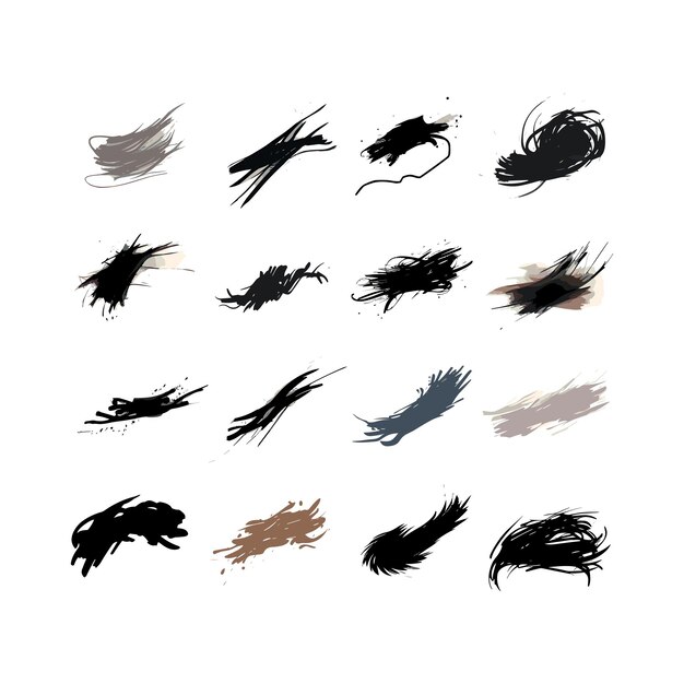 vector ink brush stroke collection