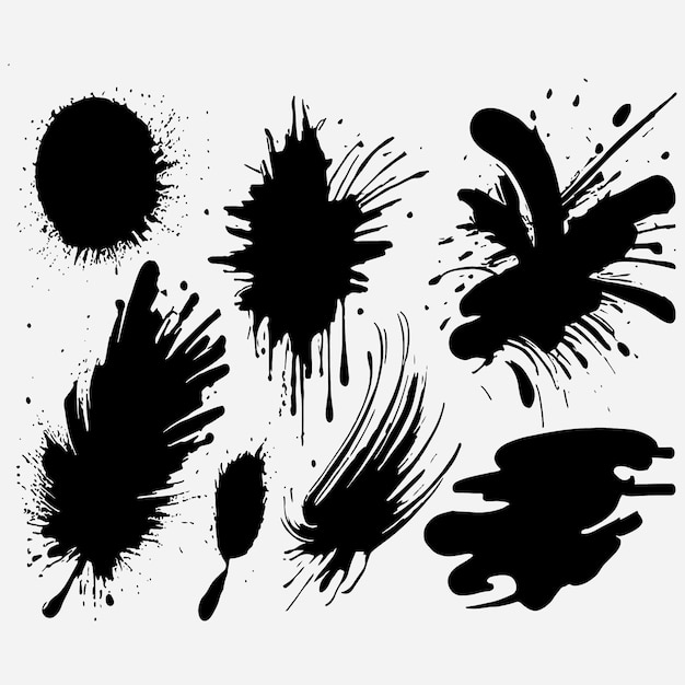 Vector ink brush stroke collection