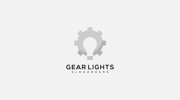 Vector innovation icon Light bulb with gear logo design template