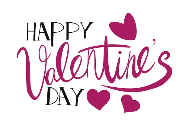 Vector inscription happy valentine is day