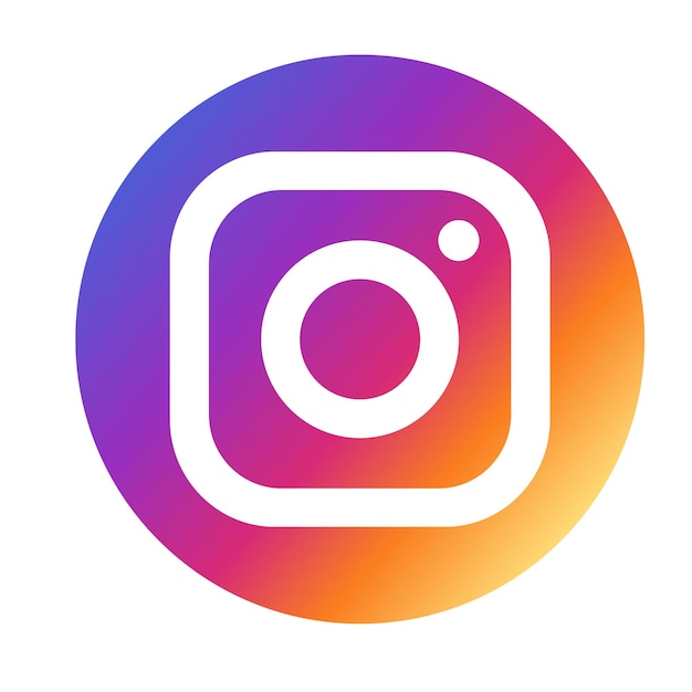 Vector instagram apps logo in rounded asset isolated