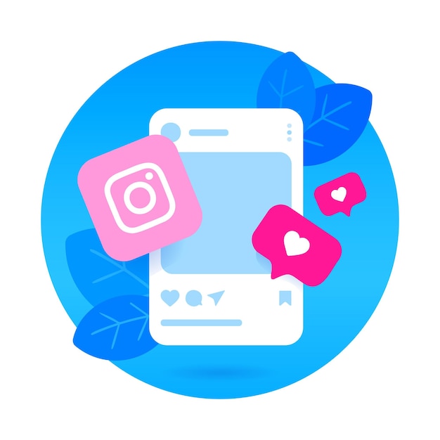 Vector vector instagram interface