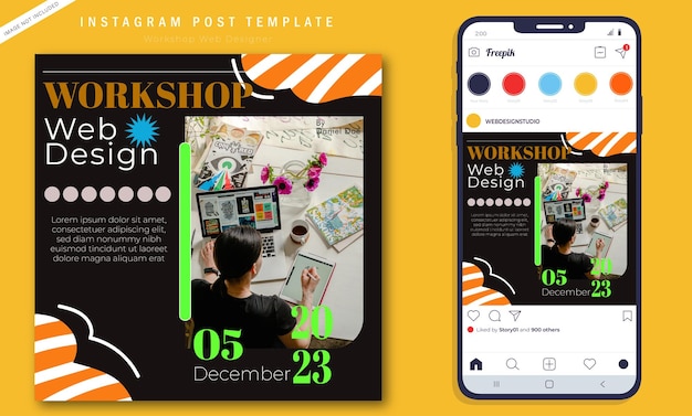 Vettore vector instagram post design per web designer e uiux