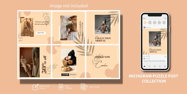 Vector instagram puzzle post template