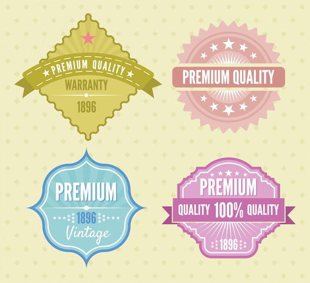 Vector vector instellen vintage badges