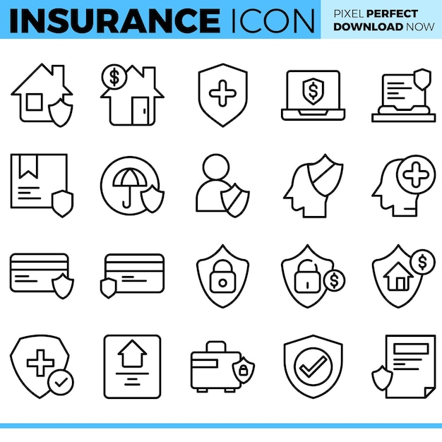 Vector Insurance icon set