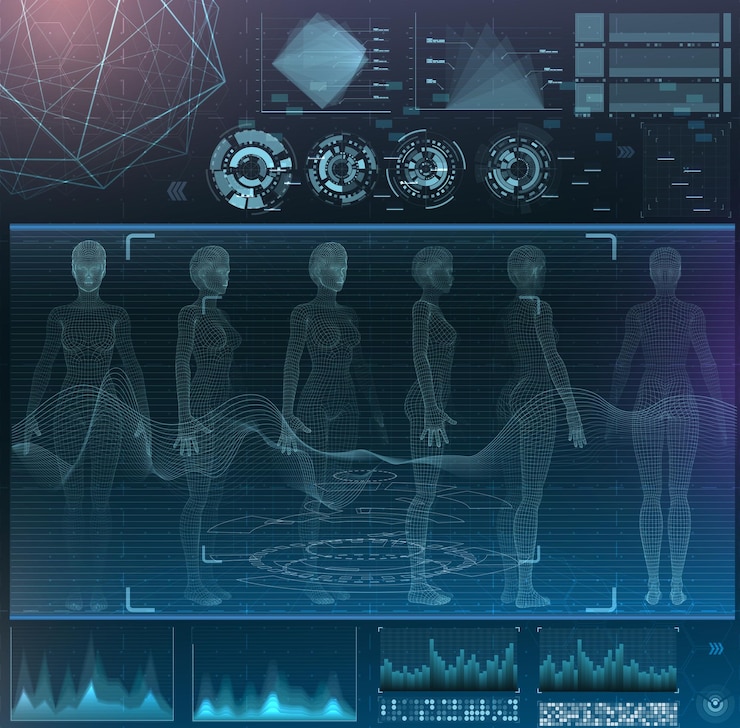 Vector vector interface set medical examination of a woman
