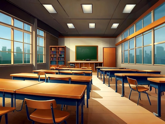 Vector Interior of a classroom isolated