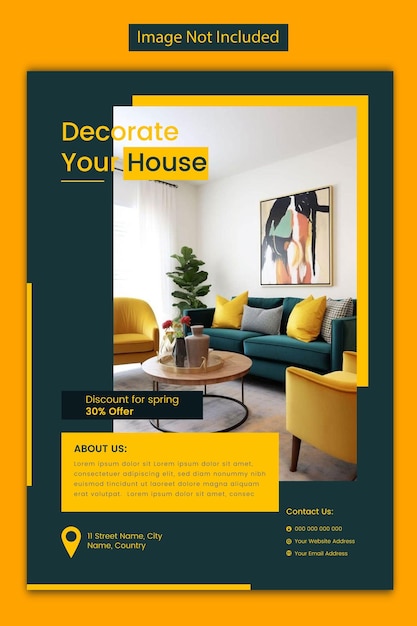Vector Interior design or furniture poster design template