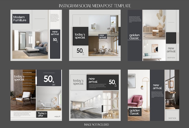 Vector vector interior or furniture design on social media template