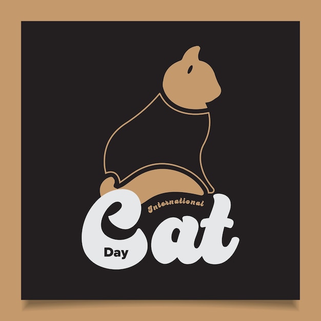 Vector international cat day square banner