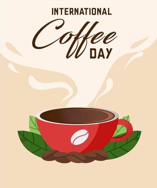 Vector international day of coffee in flat design