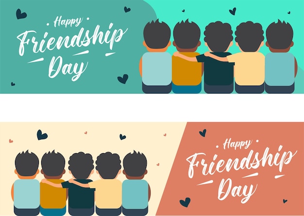 Vector vector international friendship day banners set