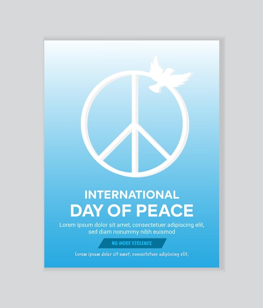 Vector vector international peace day flyer template for celebration