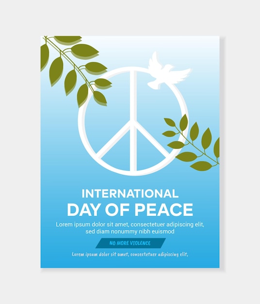 Vector vector international peace day flyer template for celebration