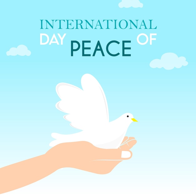 Vector international peace day post with dove fly