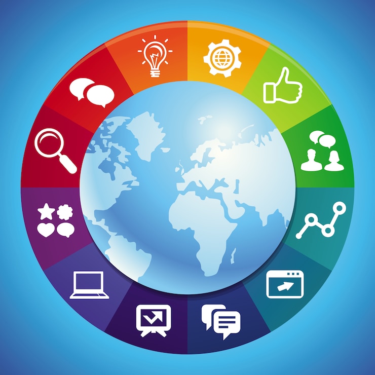 वेक्टर vector internet marketing concept