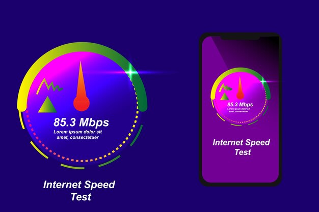 Vettore test di velocità vettoriale di internet