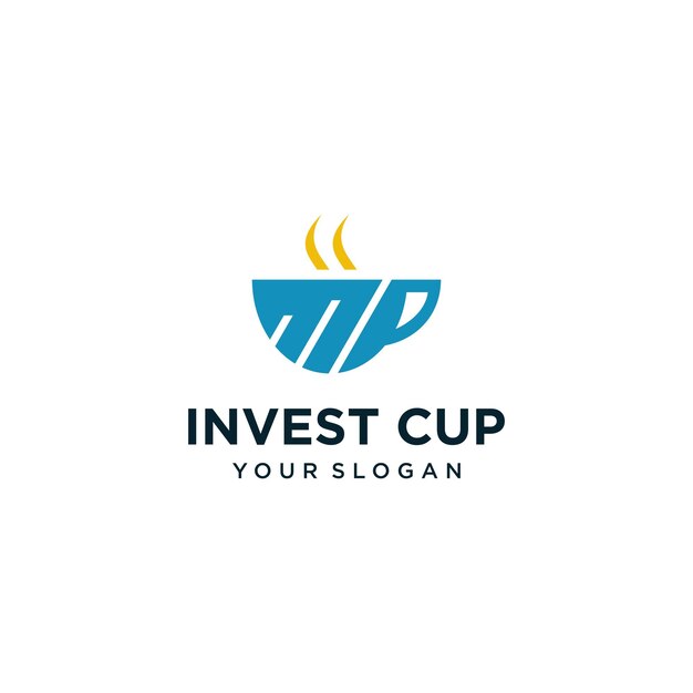 Векторные инвестиции с дизайном логотипа чашки