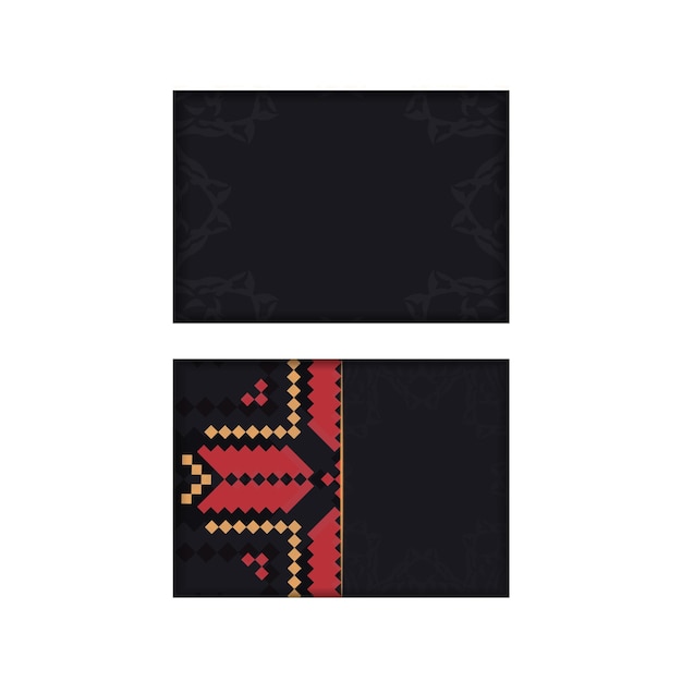 텍스트 및 빈티지 장식에 대 한 장소를 가진 벡터 초대 카드. 슬로베니아 패턴의 블랙 엽서의 고급스러운 디자인.