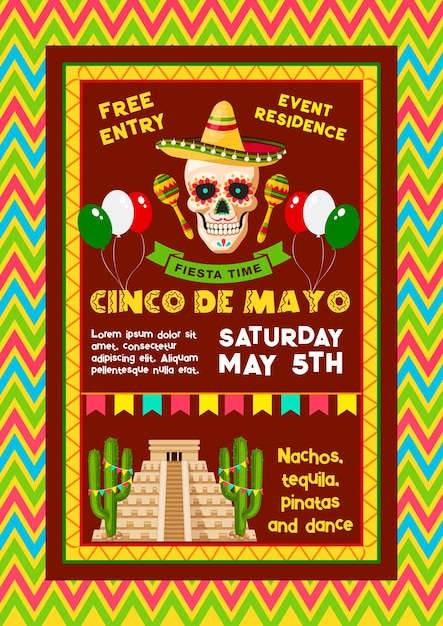 Vector invitation for mexican cinco de mayo party