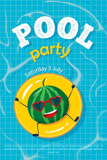 Vector invitation to a pool party