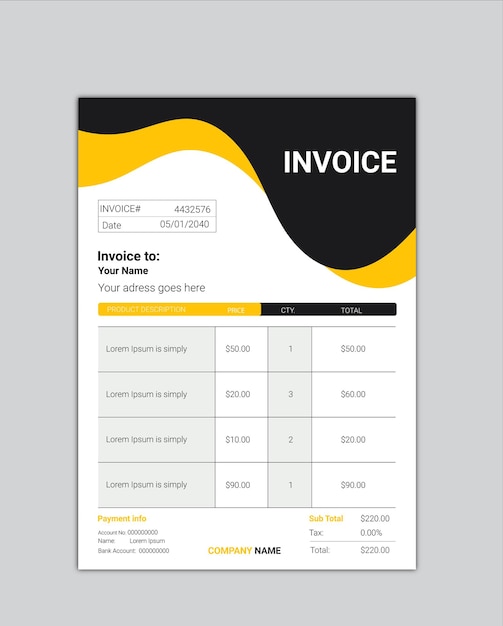 Vector invoice design