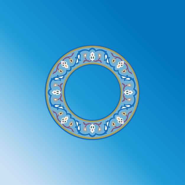 Vector iranian arabian round circular tile eslimi tazhib retro old vector vector islam