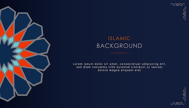 Vector vector islamic blue background template