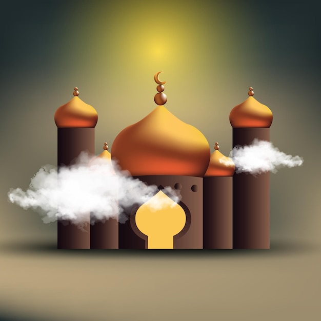 Vector vector islamic greetings eid mubarak islamic design mosque