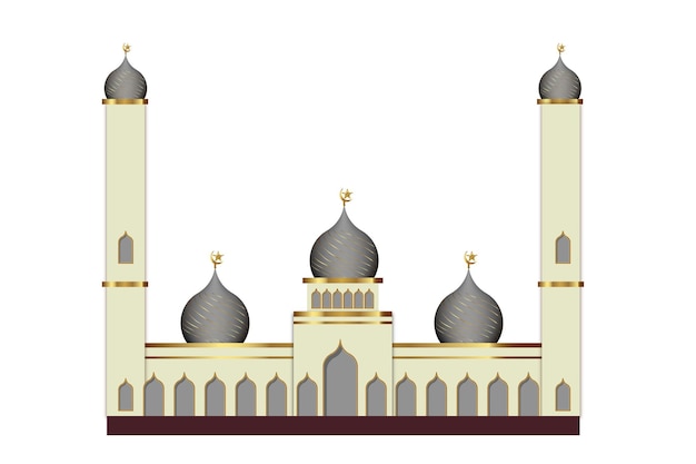 Vector islamic mosque building  flat illustration  with vintage concept