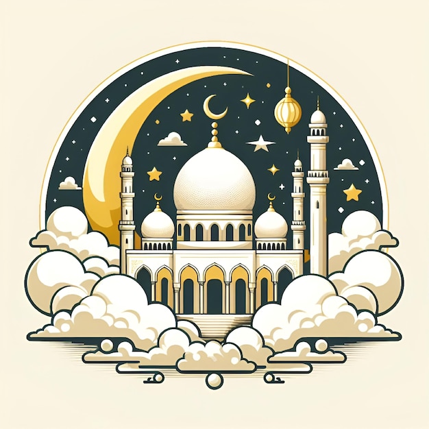 Vector vector islamic mosque logo design