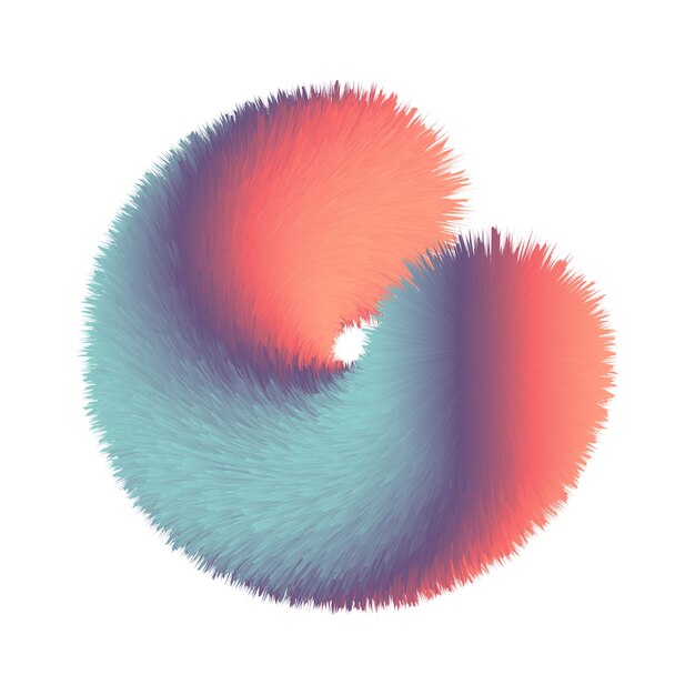 Premium Vector | Vector isolated 3d fur half circle shape with gradient