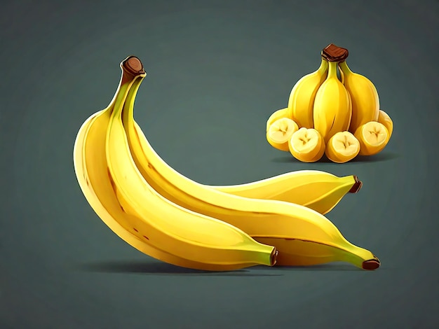 バナナフルーツのカートゥーンを分離したベクトル