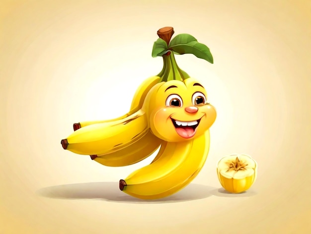 Вектор изолированный мультфильм о банановых фруктах изолирован